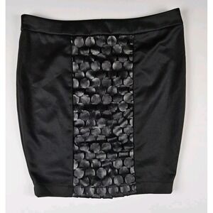 Lexi Drew Black Mini Skirt With Circle Design And  Zipper Back Sz Med whimsigoth